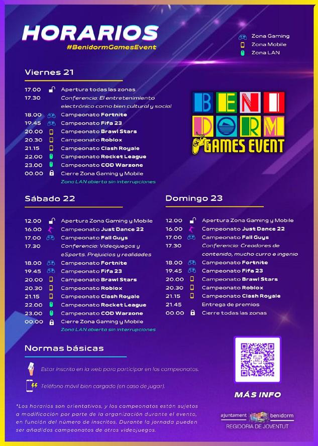 Horario Benidorm Games Event